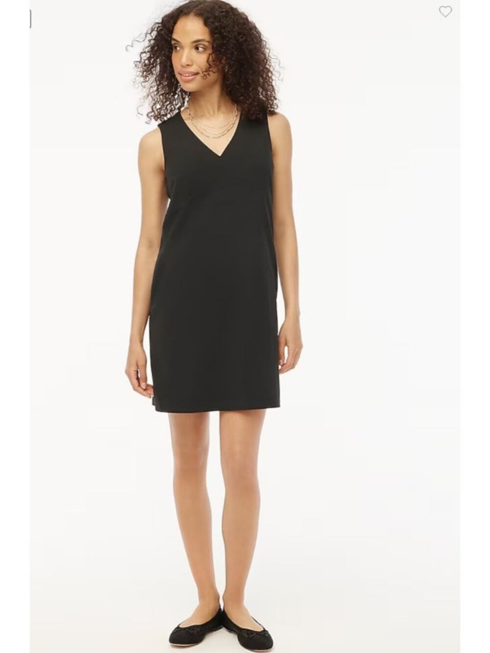 J. Crew Factory Petite Sleeveless V-neck Shift Dress Black Women's Size 12P NWT!